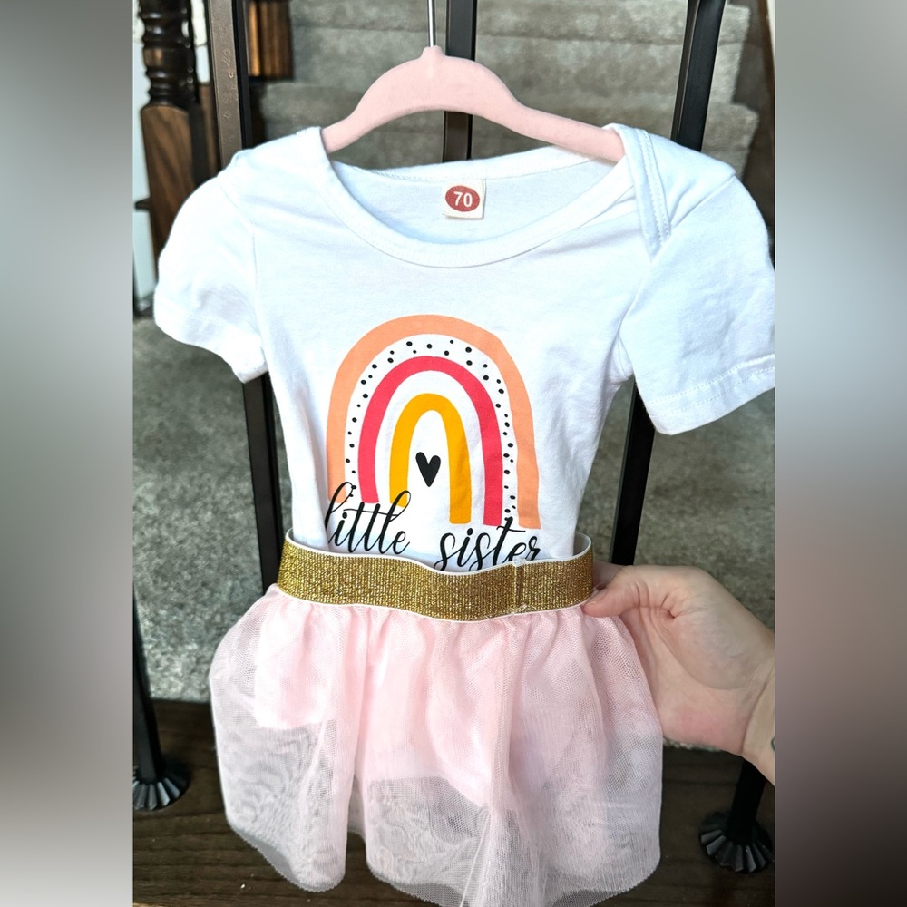 NWOT! Amazon Baby Girl Bodysuit & Skirt Set